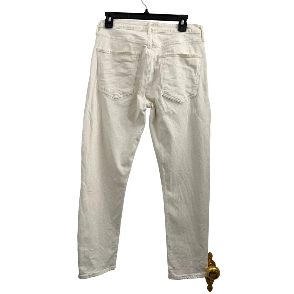 Agolde Toni Mid Rise Straight Leg Jeans Cream Off White‎ A133-1085 Size 30